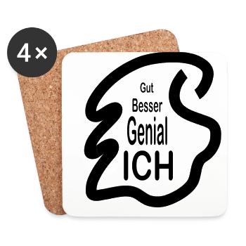 Gut, Besser, Genial, ICH - Untersetzer (4er-Set) - Weiß - Vorne