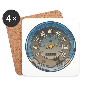 Motorrad Tachometer - Untersetzer (4er-Set) - Weiß - Vorne