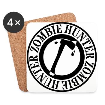 Zombie Hunter - Untersetzer (4er-Set) - Weiß - Vorne
