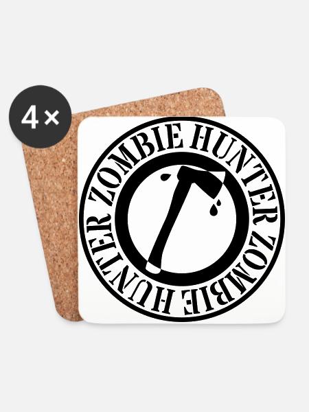 Zombie Hunter - Untersetzer (4er-Set) - Weiß
