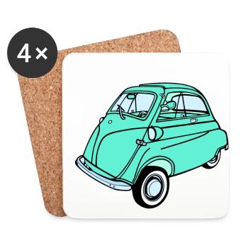 Isetta Rollermobil Motocoupé - Coasters (set of 4) - white - Front