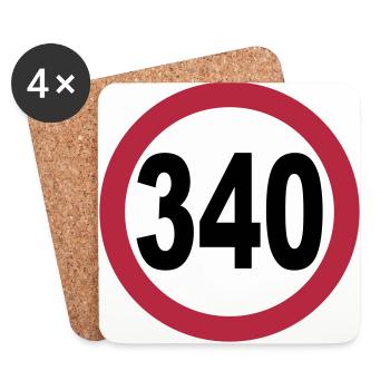 speed limit 340_v1 - Coasters (set of 4) - white - Front