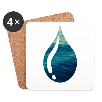 Gouttes d’eau - Dessous de verre (lot de 4) - blanc - Devant