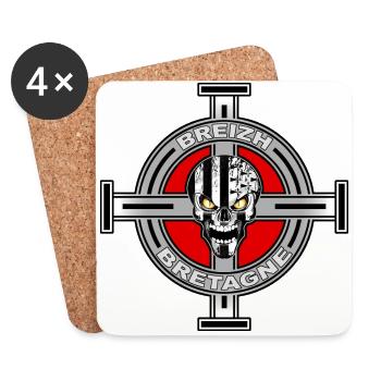 Croix Celtique - Dessous de verre (lot de 4) - blanc - Devant