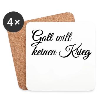 Gott will keinen Krieg - Untersetzer (4er-Set) - Weiß - Vorne