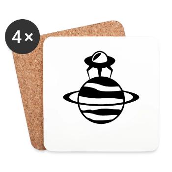 Ufo Planet - Dessous de verre (lot de 4) - blanc - Devant