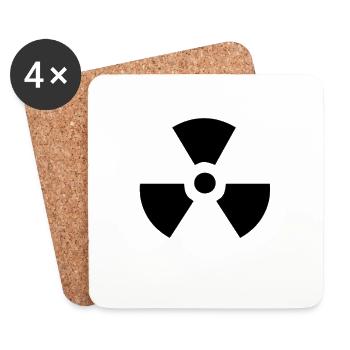 radioactive symbol - Coasters (set of 4) - white - Front
