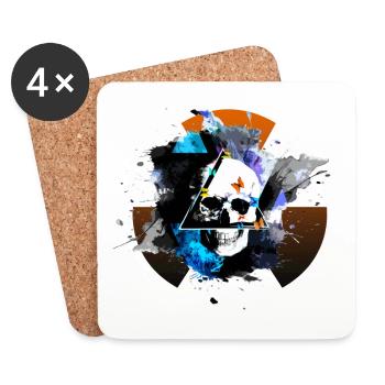 atome d'expulsion du crâne - Dessous de verre (lot de 4) - blanc - Devant