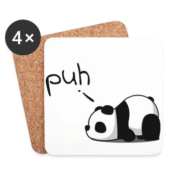 Panda Ouf Fatigué - Dessous de verre (lot de 4) - blanc - Devant