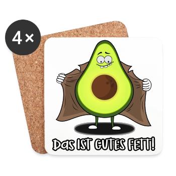 Avocado Das ist gutes Fett - Untersetzer (4er-Set) - Weiß - Vorne