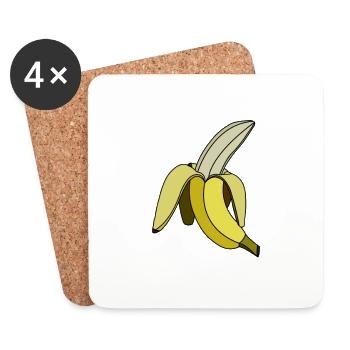 Banane / fruit - Dessous de verre (lot de 4) - blanc - Devant