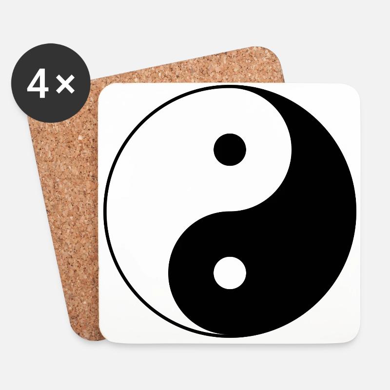 Yin yang - Coasters (set of 4) - white