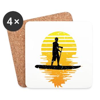 Stand Up Paddling, SUP, surfing, paddling - Coasters (set of 4) - white - Front