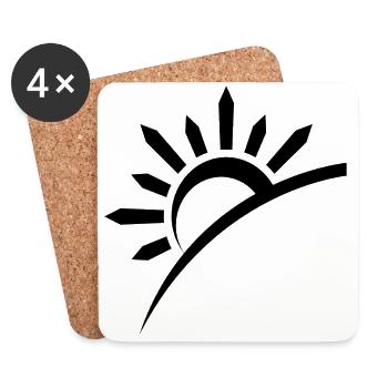 lever du soleil - Dessous de verre (lot de 4) - blanc - Devant