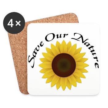 Save our Nature - Sunflower - Untersetzer (4er-Set) - Weiß - Vorne