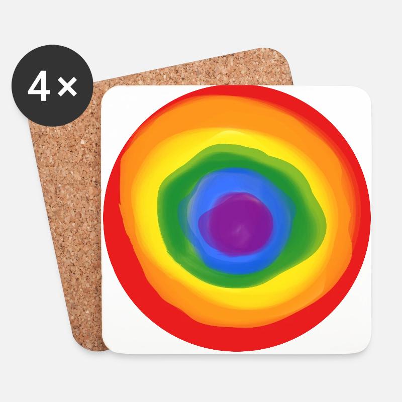 Böser Blick? Nein, Rainbow Eye;) - Untersetzer (4er-Set) - Weiß