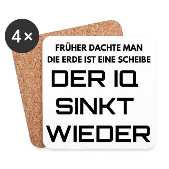Früher dachte man die erde ist eine Scheibe - Untersetzer (4er-Set) - Weiß - Vorne