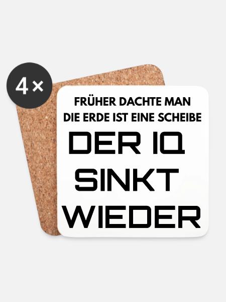 Früher dachte man die erde ist eine Scheibe - Untersetzer (4er-Set) - Weiß