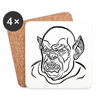 Orc Fantasie Golum Spielfiguren Spiele WOW Oger - Untersetzer (4er-Set) - Weiß - Vorne