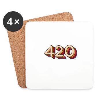 420 retro - Coasters (set of 4) - white - Front