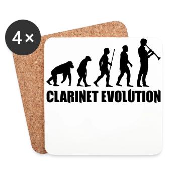 Clarinet Evolution Music T-Shirt - Coasters (set of 4) - white - Front