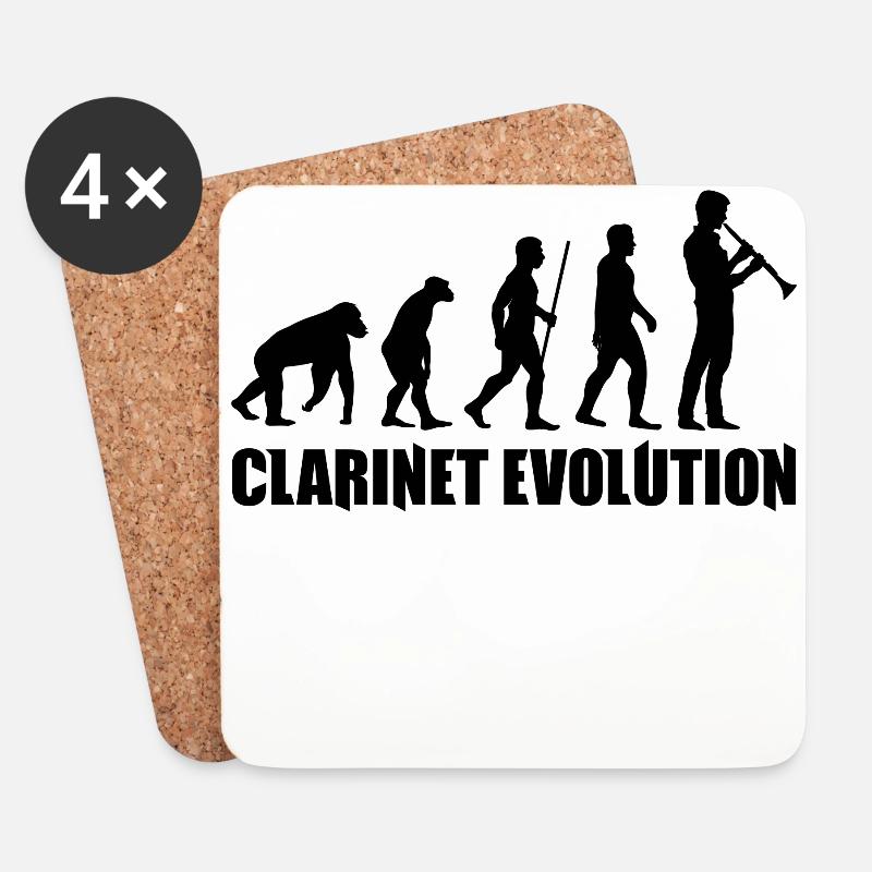 Clarinet Evolution Music T-Shirt - Untersetzer (4er-Set) - Weiß