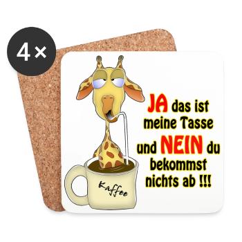 Giraffe im Kaffee - Untersetzer (4er-Set) - Weiß - Vorne