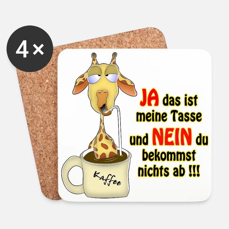 Giraffe im Kaffee - Untersetzer (4er-Set) - Weiß