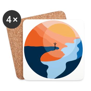 Trolltunga Fjord Norwegen Souvenir Geschenk - Untersetzer (4er-Set) - Weiß - Vorne