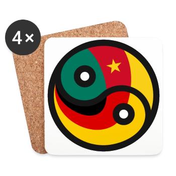 Yin & Yang - Allemagne & Cameroun - Dessous de verre (lot de 4) - blanc - Devant