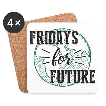 Fridays for Future - Coasters (set of 4) - white - Front
