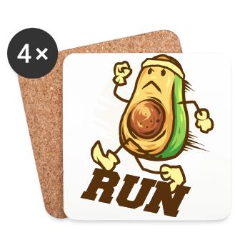 RUN ! Avocado im Fitness, Healthy Lifestyle <3 - Untersetzer (4er-Set) - Weiß - Vorne