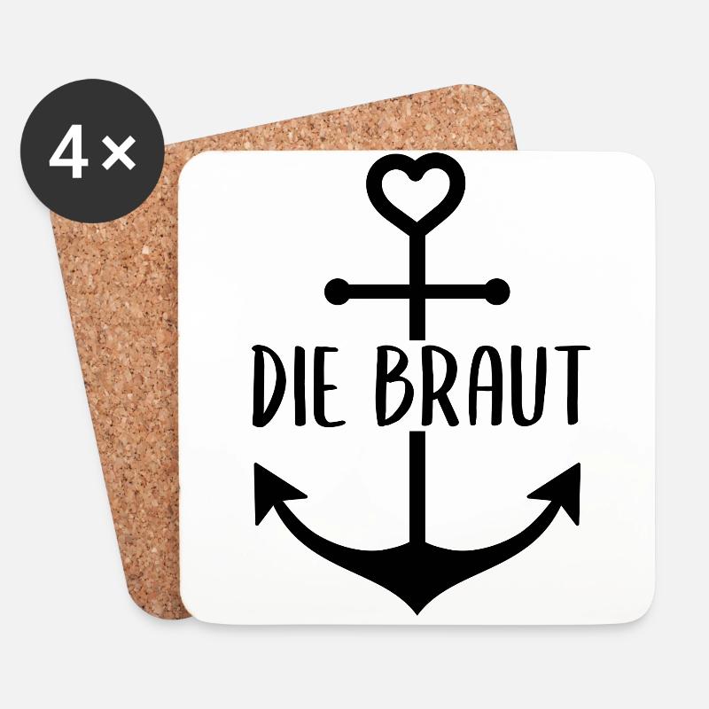 Die Braut - Untersetzer (4er-Set) - Weiß