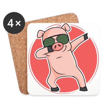 Dabbing Pic cochon dab cool dance move - Dessous de verre (lot de 4) - blanc - Devant