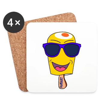 Cool Summer - trendy ice - Coasters (set of 4) - white - Front