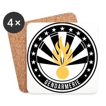 Gendarme / Gendarmerie - Dessous de verre (lot de 4) - blanc - Devant