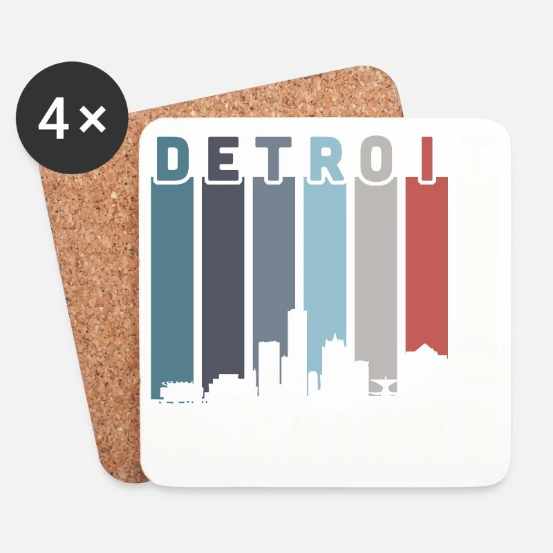 Detroit - Untersetzer (4er-Set) - Weiß