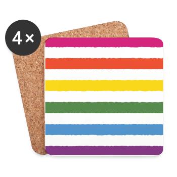 rainbow flag - Coasters (set of 4) - white - Front