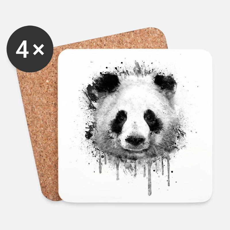 Cooles Kunst Panda Portrait (watercolor design) - Untersetzer (4er-Set) - Weiß