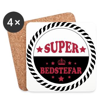 Super bedstefar 111 - Coasters (set of 4) - white - Front