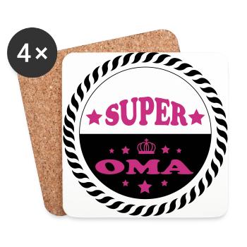 Super oma 111 - Untersetzer (4er-Set) - Weiß - Vorne