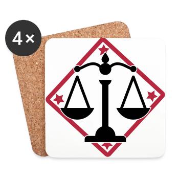 Avocat / Avocate / Justice / Tribunal / Police - Dessous de verre (lot de 4) - blanc - Devant