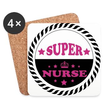 Super nurse - Coasters (set of 4) - white - Front