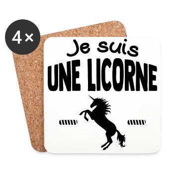 Je suis une licorne - Dessous de verre (lot de 4) - blanc - Devant