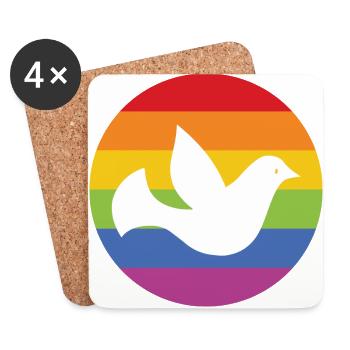 Peace World Peace Flower Power Gift 70s Love - Coasters (set of 4) - white - Front