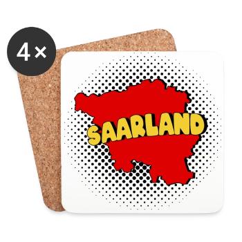 Saarland Saar Saarbrücken Homburg Saarlouis Merzig - Untersetzer (4er-Set) - Weiß - Vorne