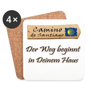 Chemin de Saint-Jacques - Dessous de verre (lot de 4) - blanc - Devant