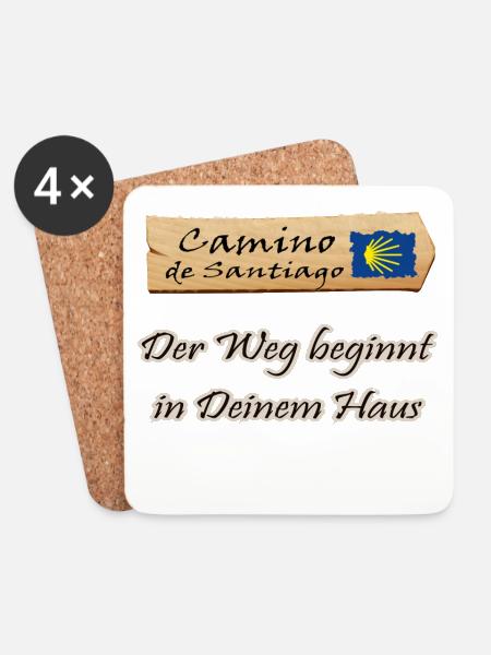 Jakobsweg - Untersetzer (4er-Set) - Weiß
