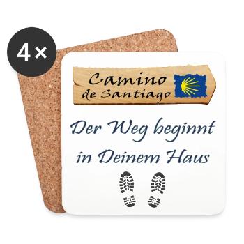 Jakobsweg - Untersetzer (4er-Set) - Weiß - Vorne