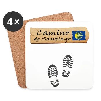 Chemin de Saint-Jacques - Dessous de verre (lot de 4) - blanc - Devant